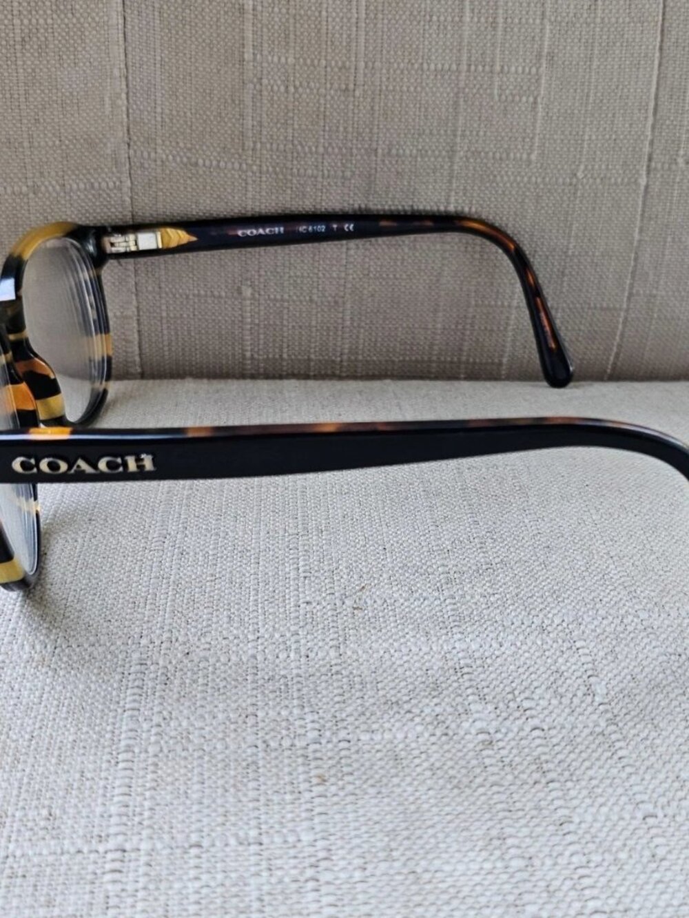 Coach Women Eyeglasses/Glasses Frame HC6102 BLK AMBER GLTR Vasity Stripe Frame - Picture 7 of 12